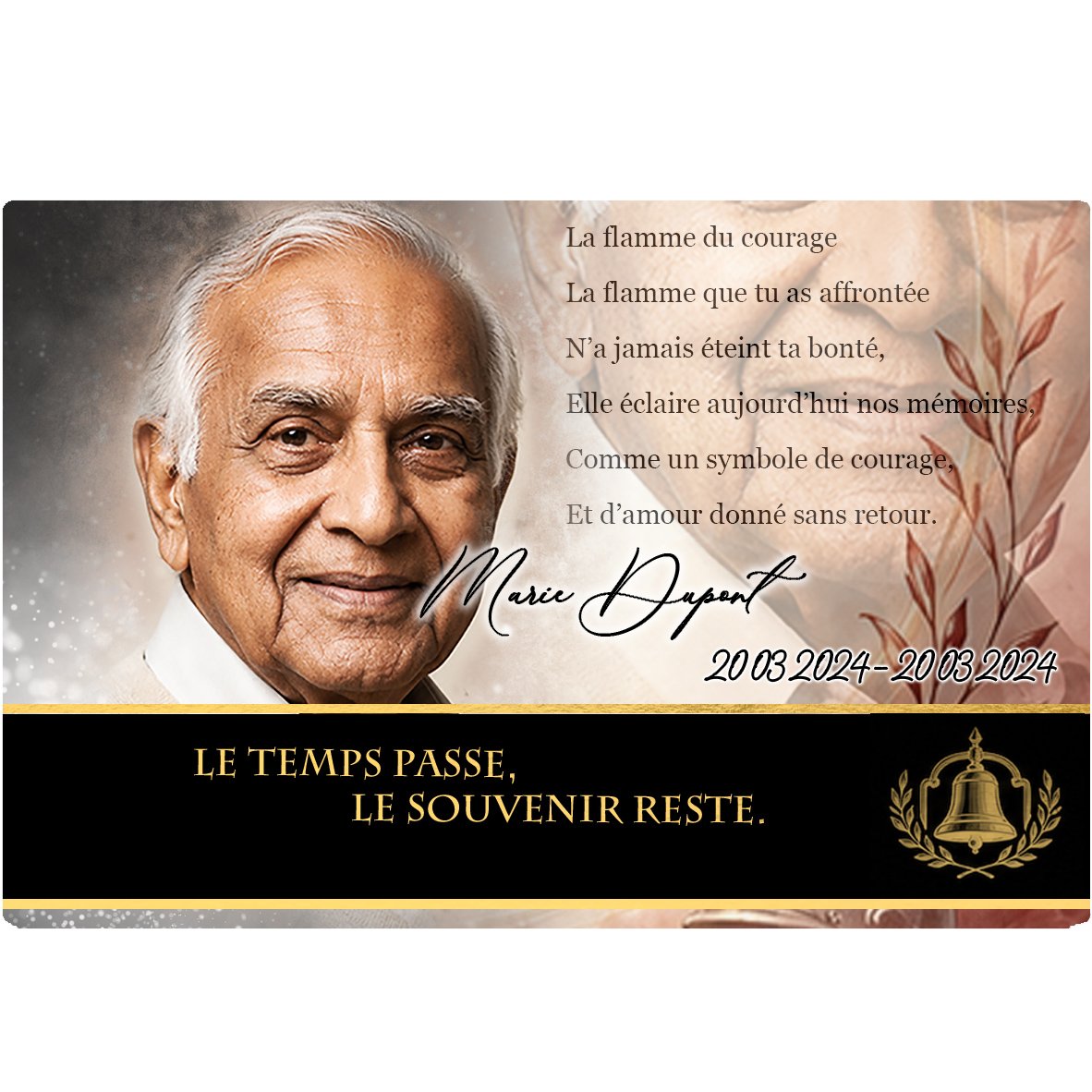 Plaque Panoramique Pompier effet Pastel, ambiance complète portrait + fond