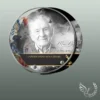 Plaque funéraire médaillon rond militaire collée sur pierre tombale, double-face professionnel inclus, 1er sous-décor du thème
