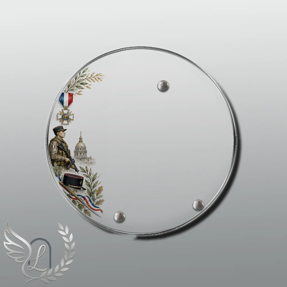 Plaque Circulaire Militaire nue motif 02