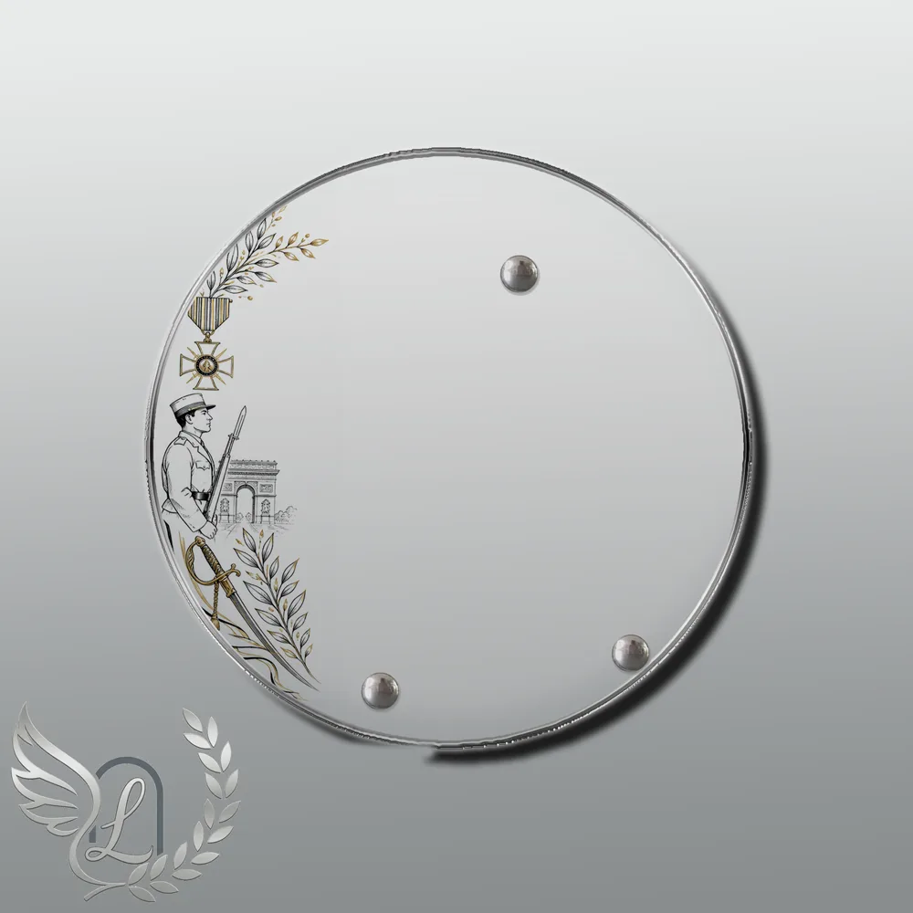 Plaque Circulaire Militaire nue motif 03