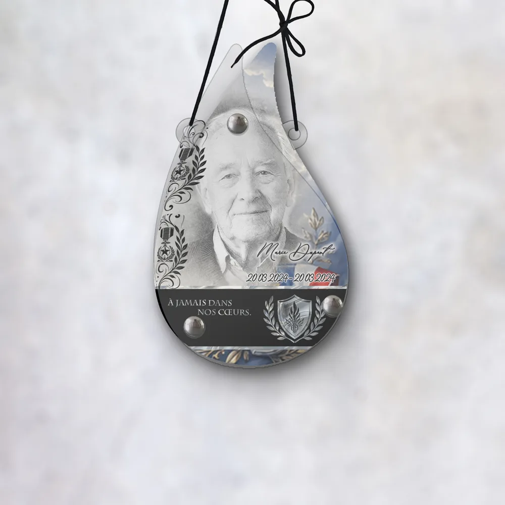 Plaque Flamme Gendarme suspendue par cordelette