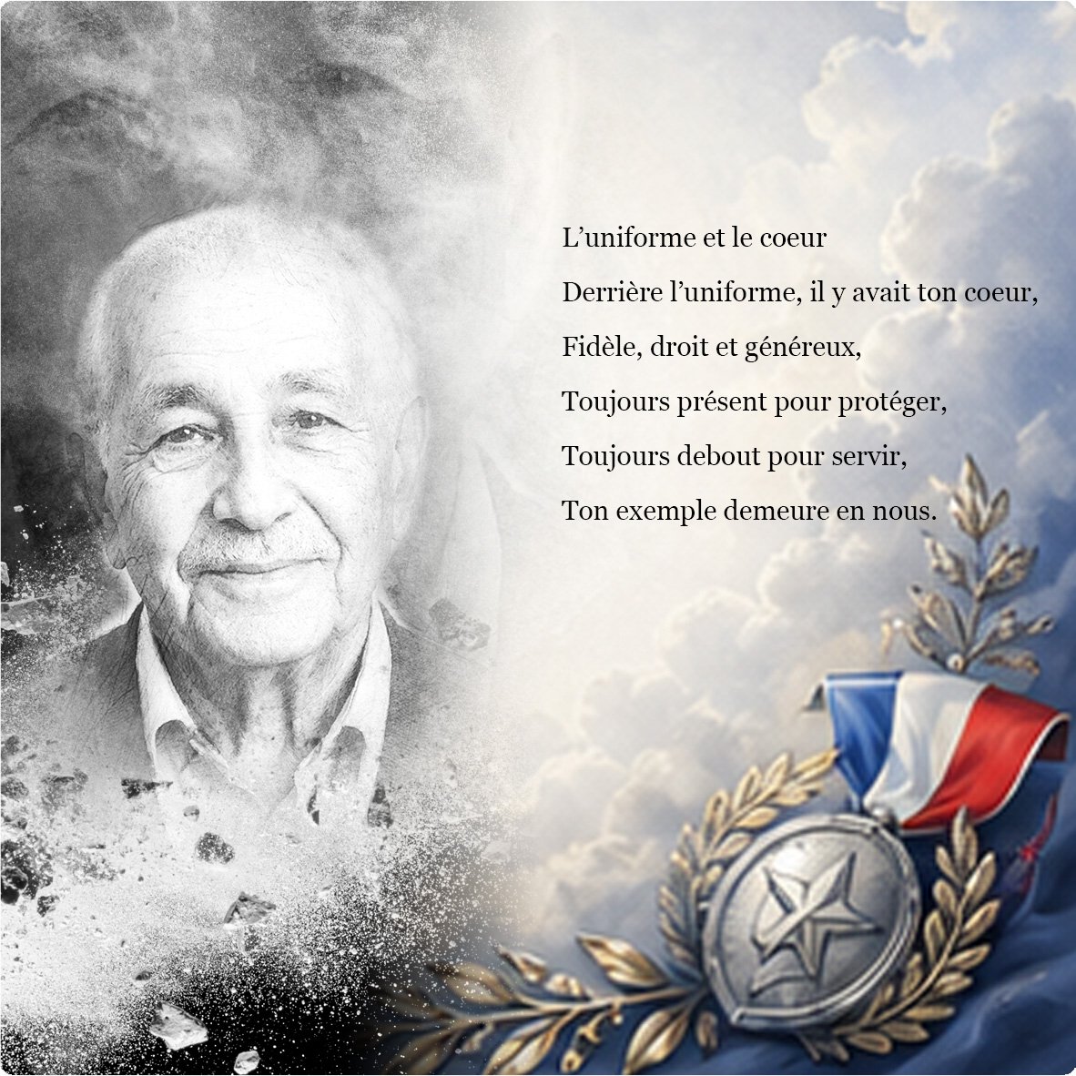 Plaque funéraire Gendarme forme Panoramique