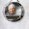 Plaque funéraire médaillon rond gendarme suspendue par cordelette, kit de fixation inclus, 1er sous-décor