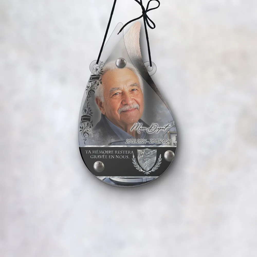 Plaque Flamme Police suspendue par cordelette