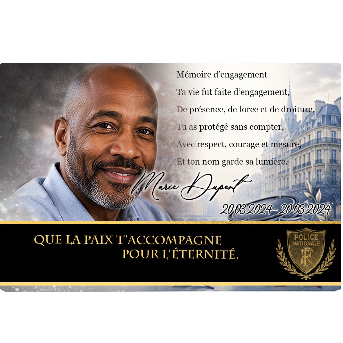 Plaque Panoramique Police effet Pastel, ambiance complète portrait + fond