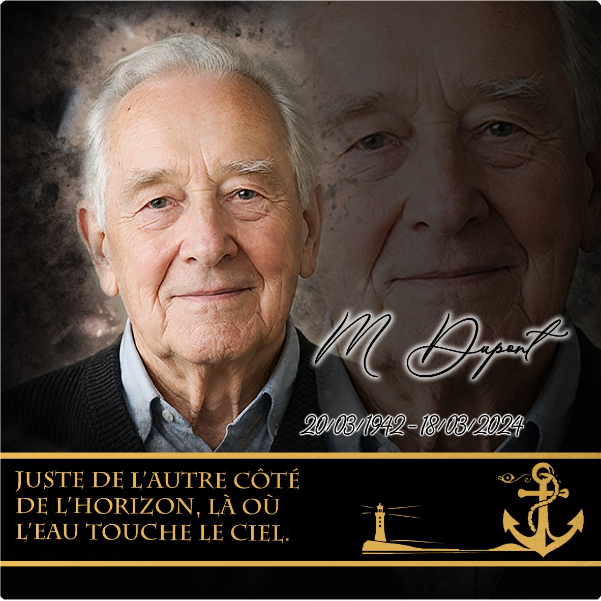 Plaque Carré Marin effet Crayon, ambiance complète portrait + fond