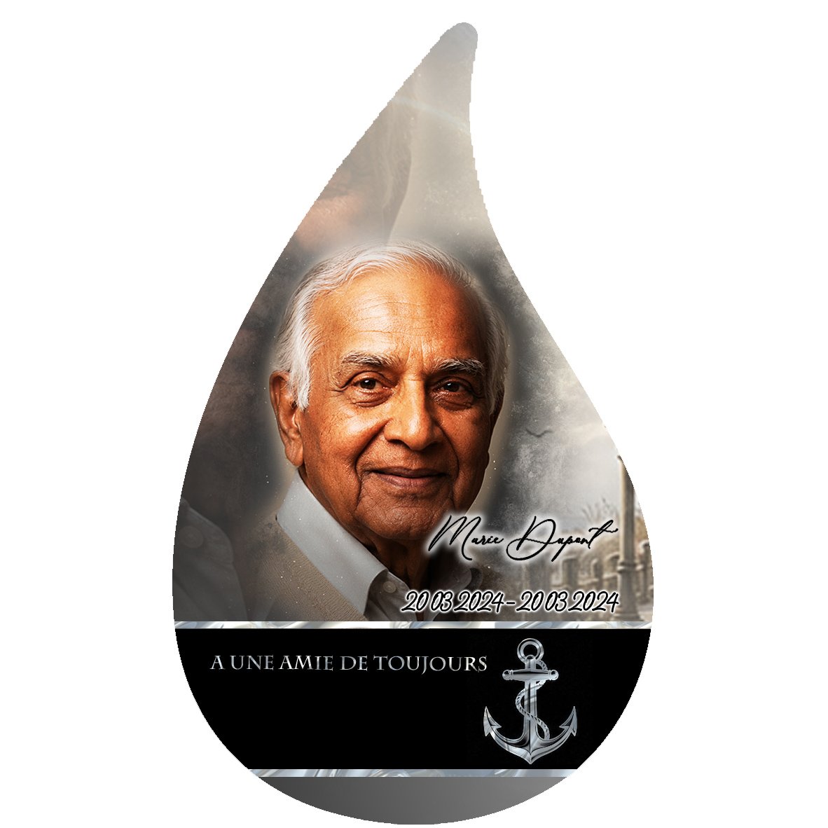 Plaque Flamme Marin effet Crayon, ambiance complète portrait + fond