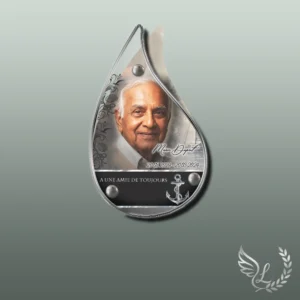 Plaque funéraire flamme marin collée sur pierre tombale, double-face professionnel inclus, 1er sous-décor du thème