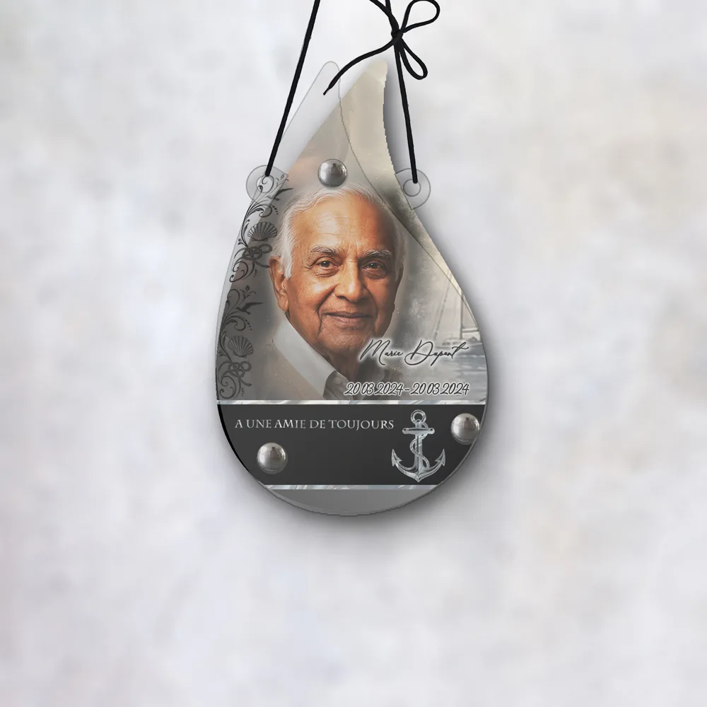 Plaque Flamme Marin suspendue par cordelette