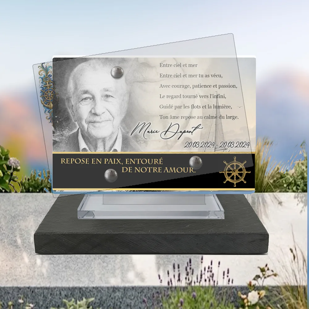 Plaque Panoramique Marin à poser sur socle ardoise du Brésil