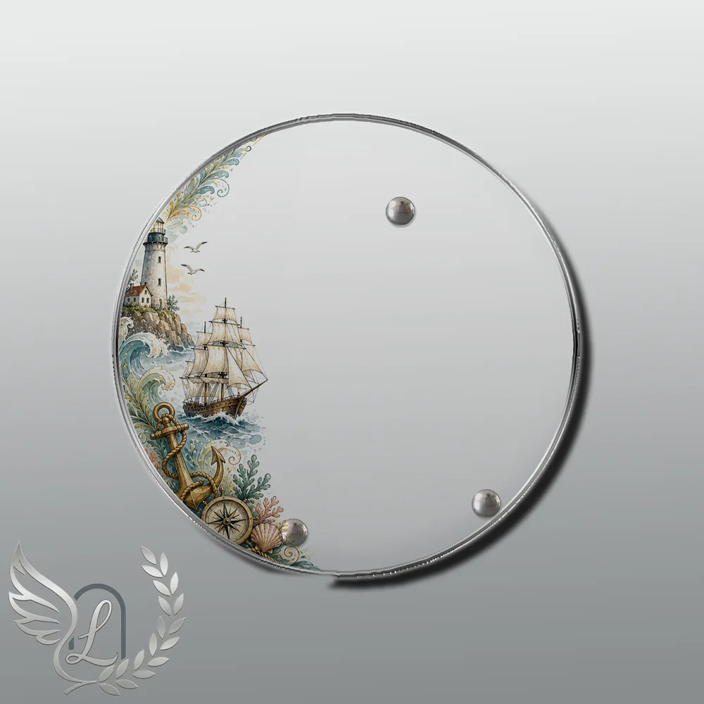 Plaque Circulaire Marin nue motif 02