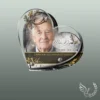 Plaque funéraire cœur chasseur collée sur pierre tombale, double-face professionnel inclus, 1er sous-décor du thème