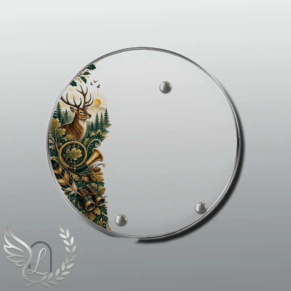 Plaque Circulaire Chasseur nue motif 01