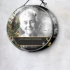Plaque funéraire médaillon rond chasseur suspendue par cordelette, kit de fixation inclus, 1er sous-décor