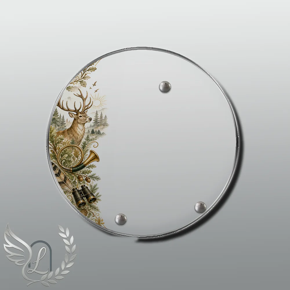 Plaque Circulaire Chasseur nue motif 02
