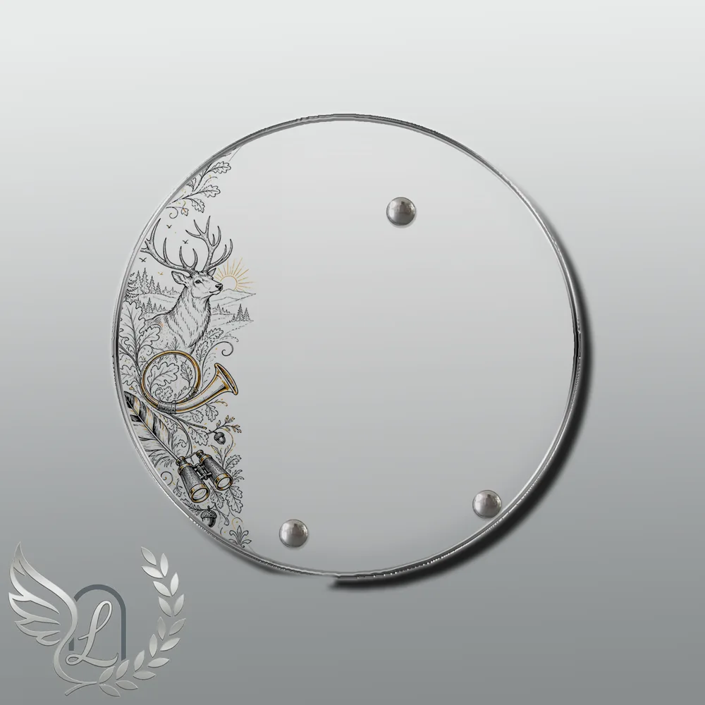 Plaque Circulaire Chasseur nue motif 03