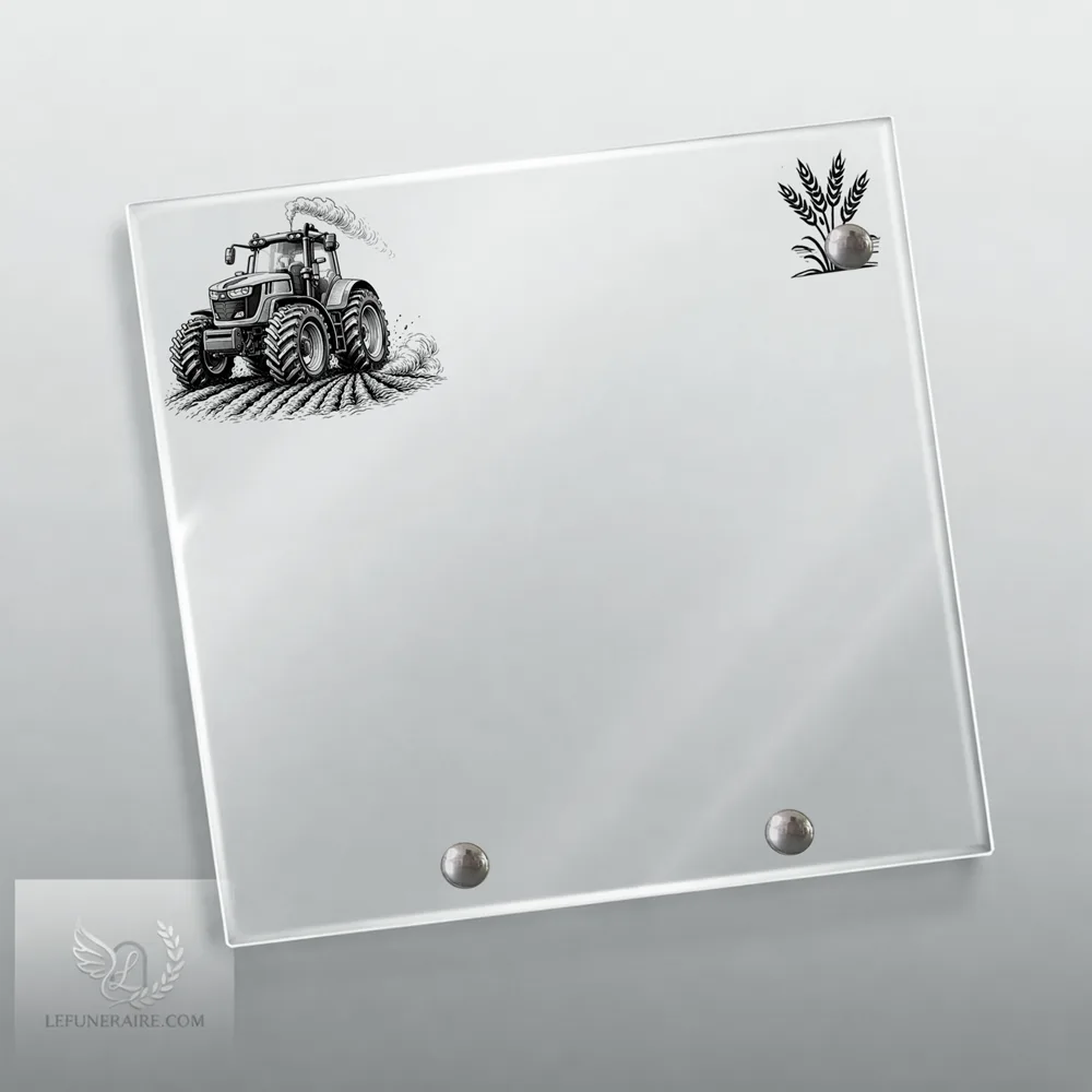 Plaque Carré Agriculteur nue motif 01