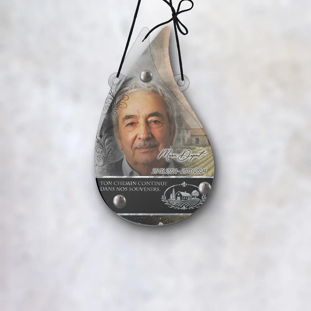 Plaque Flamme Agriculteur suspendue par cordelette