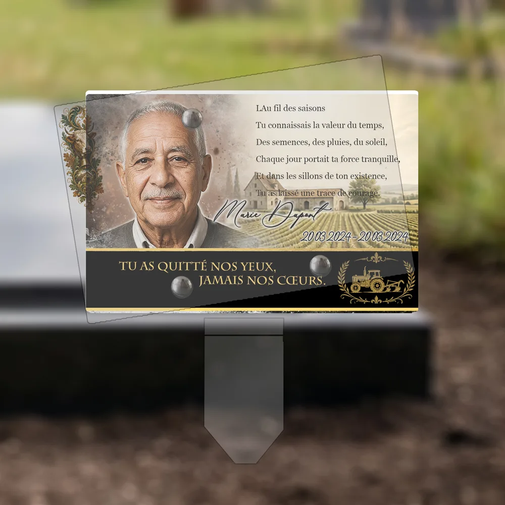 Plaque Panoramique Agriculteur plantée dans la terre