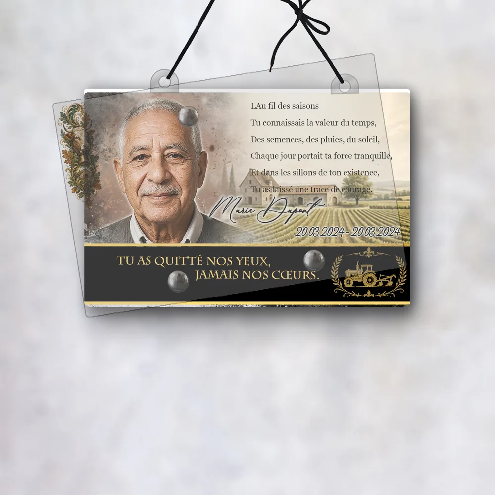 Plaque Panoramique Agriculteur suspendue par cordelette