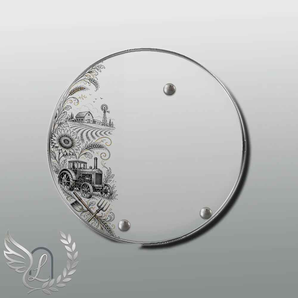 Plaque Circulaire Agriculteur nue motif 01