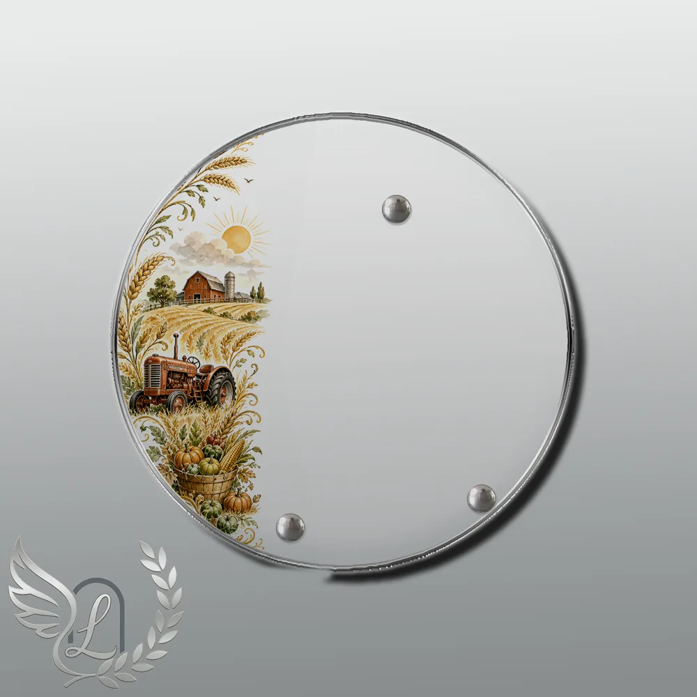 Plaque Circulaire Agriculteur nue motif 02