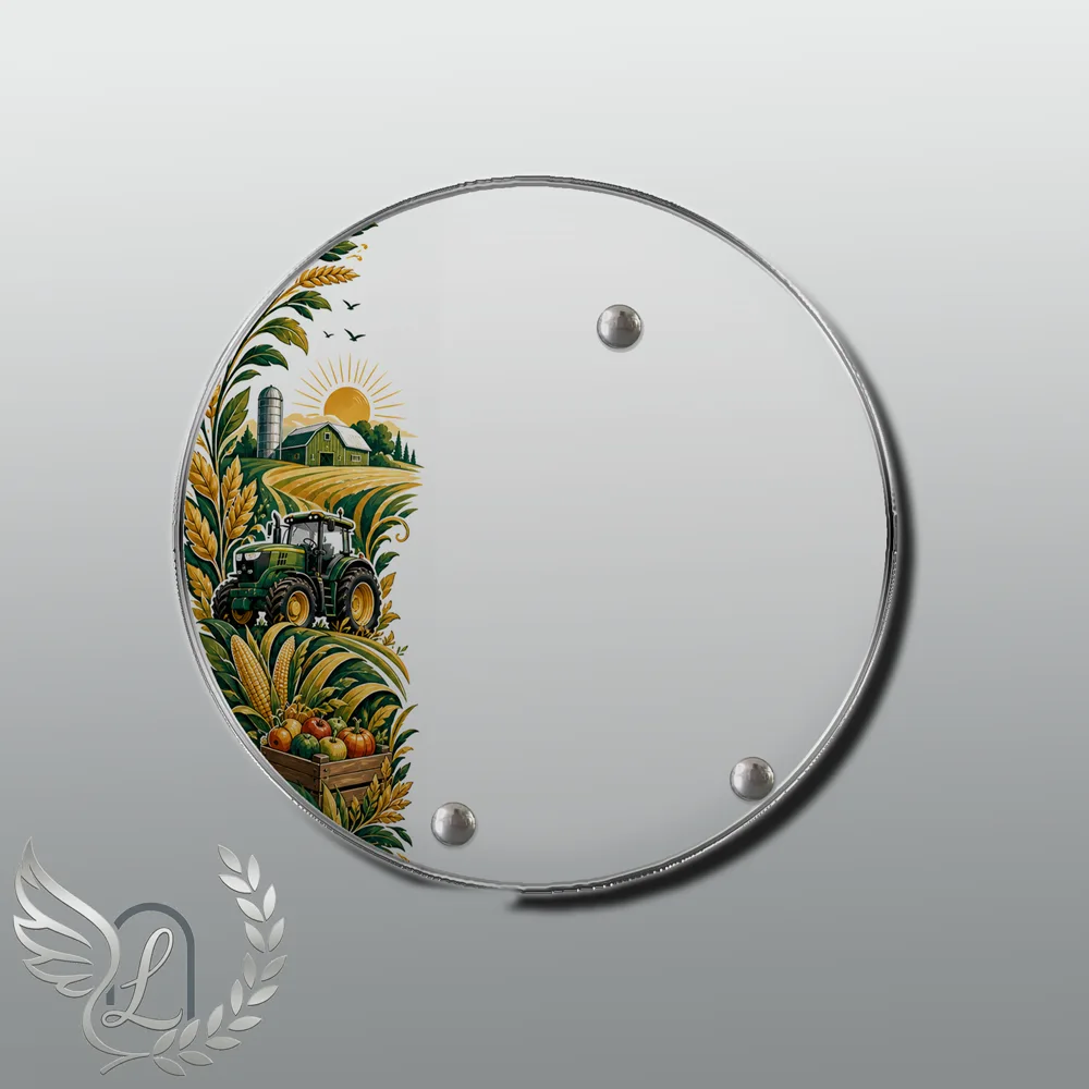 Plaque Circulaire Agriculteur nue motif 03