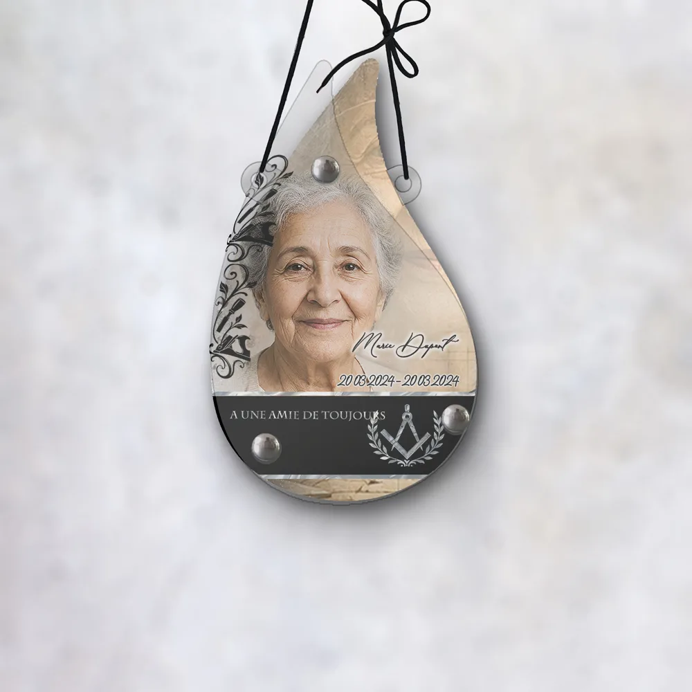 Plaque Flamme Artisan suspendue par cordelette
