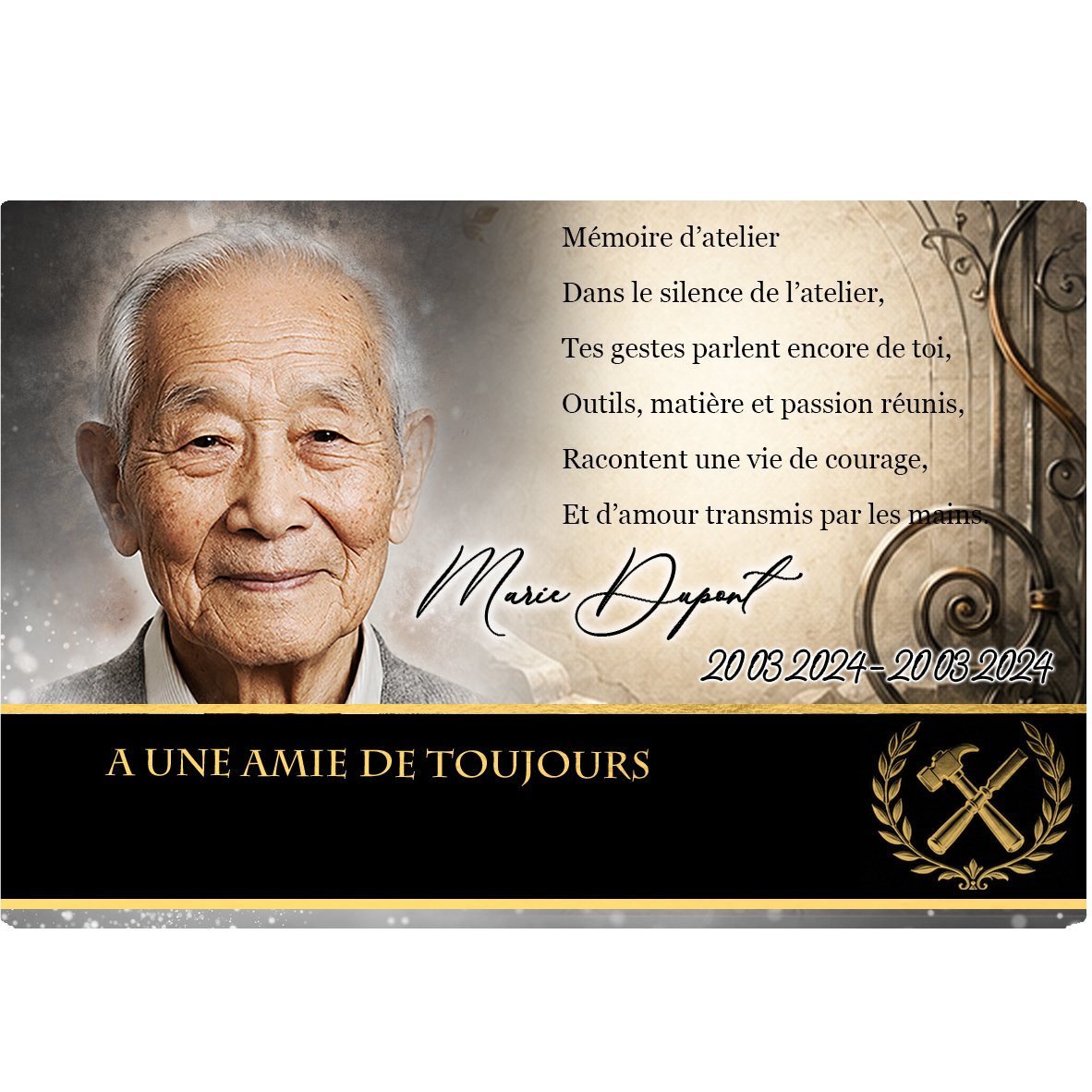 Plaque Panoramique Artisan effet Pastel, ambiance complète portrait + fond