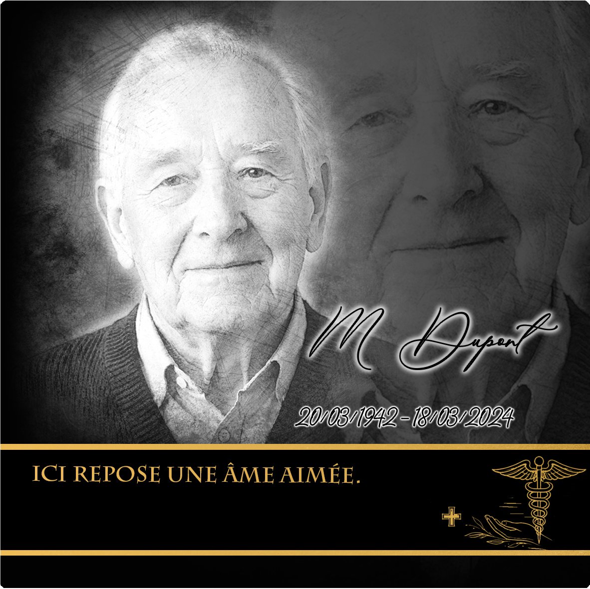Plaque Carré Soignant effet Crayon, ambiance complète portrait + fond