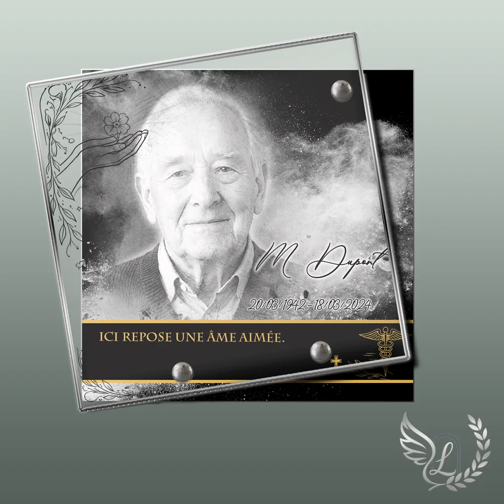 Plaque funéraire Soignant forme Carré