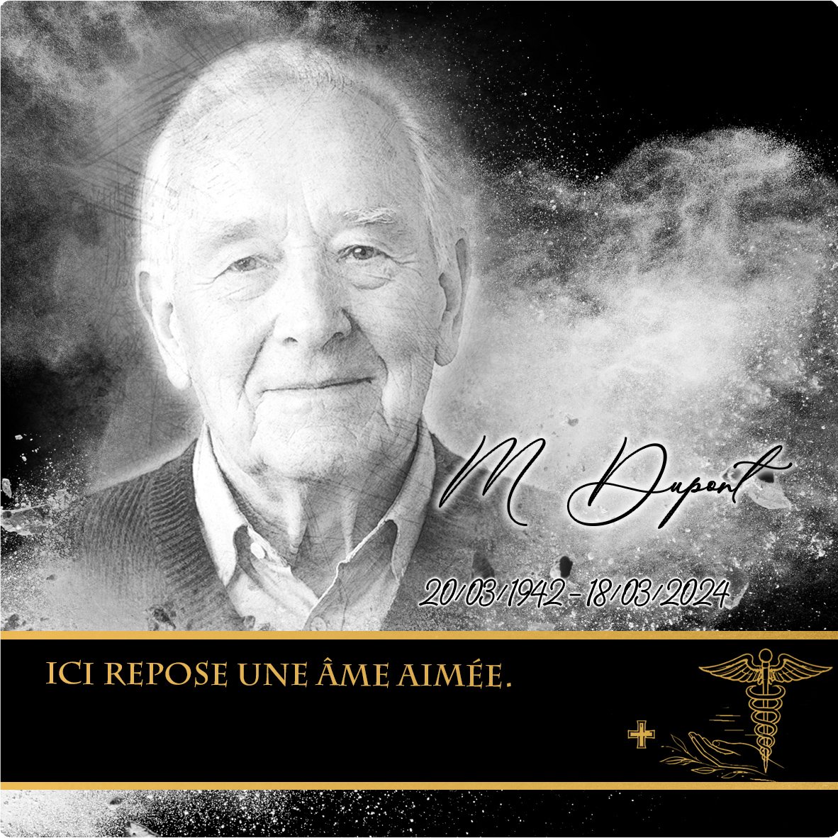 Plaque Carré Soignant effet Éclat, ambiance complète portrait + fond