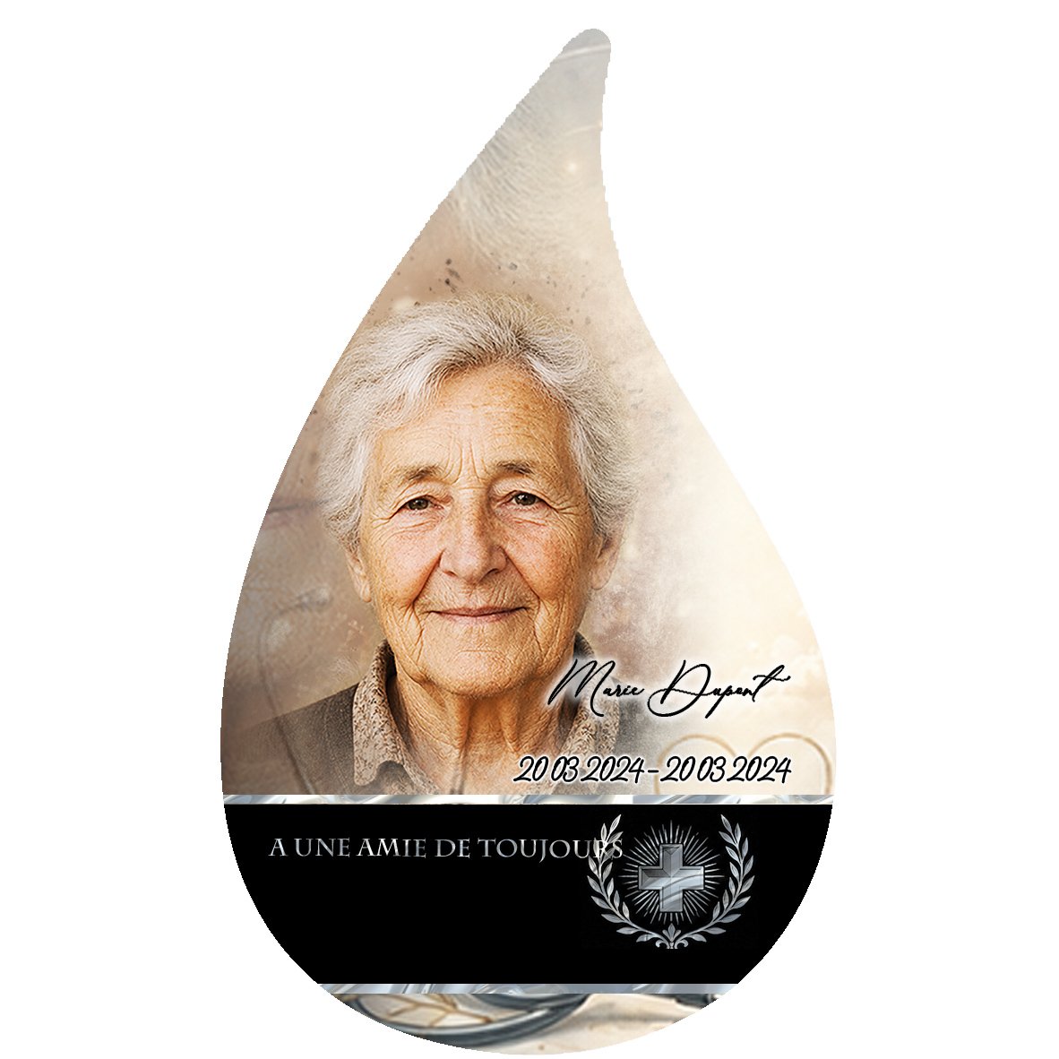 Plaque Flamme Soignant effet Crayon, ambiance complète portrait + fond