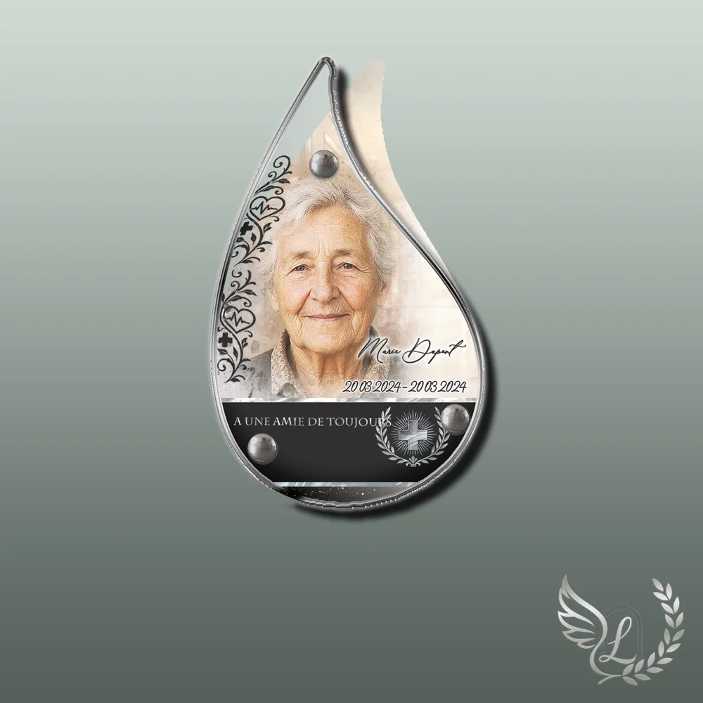 Plaque funéraire Soignant forme Flamme