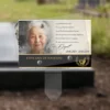 Plaque funéraire panoramique soignant plantée par appendice plexiglas, sol meuble ou pot, 1er sous-décor