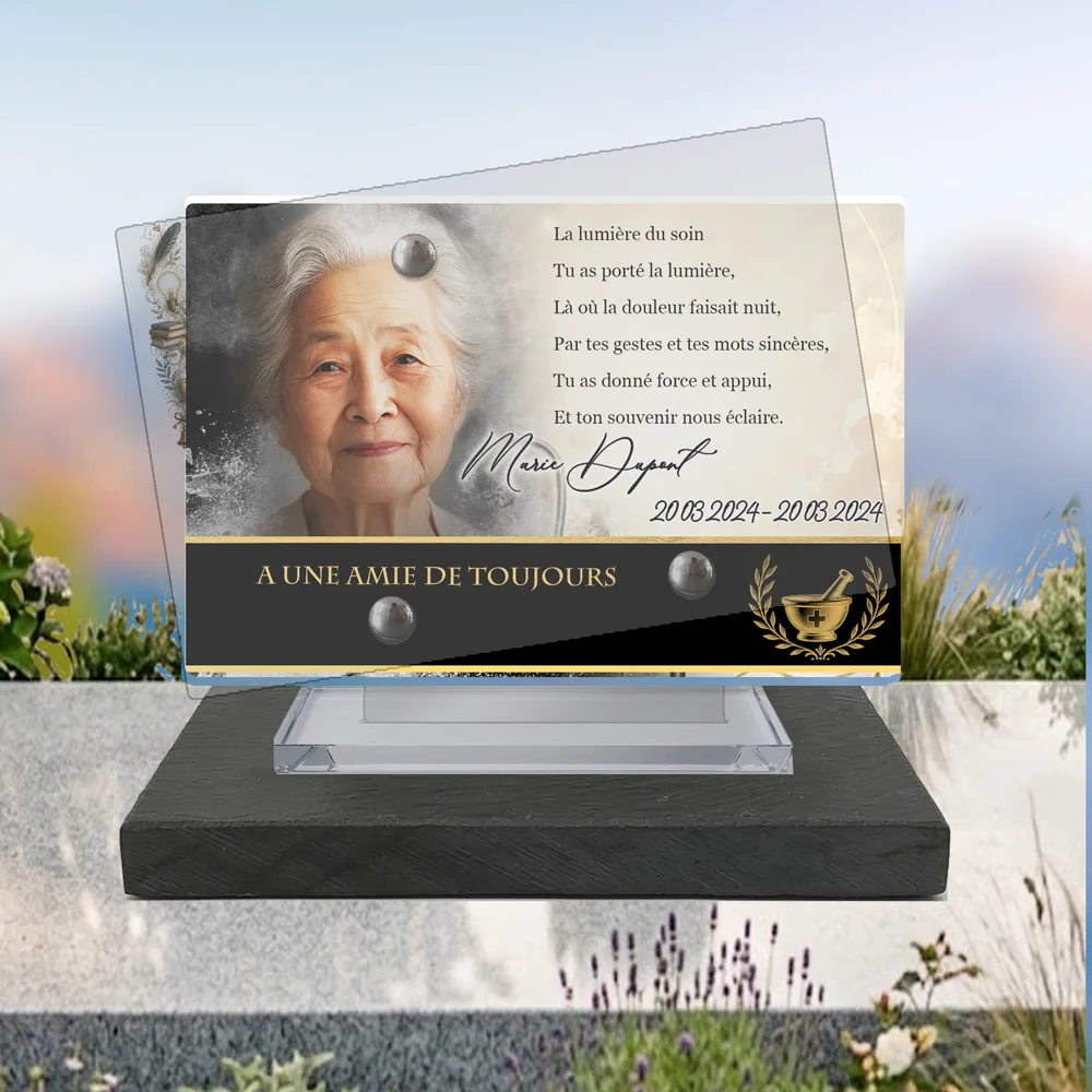 Plaque Panoramique Soignant à poser sur socle ardoise du Brésil