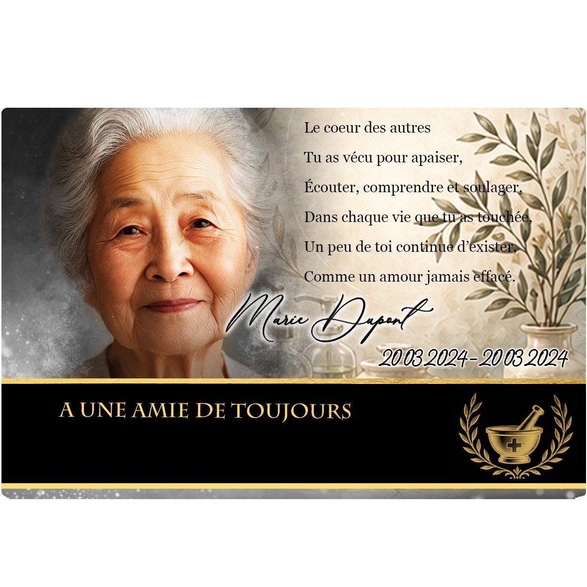 Plaque Panoramique Soignant effet Pastel, ambiance complète portrait + fond