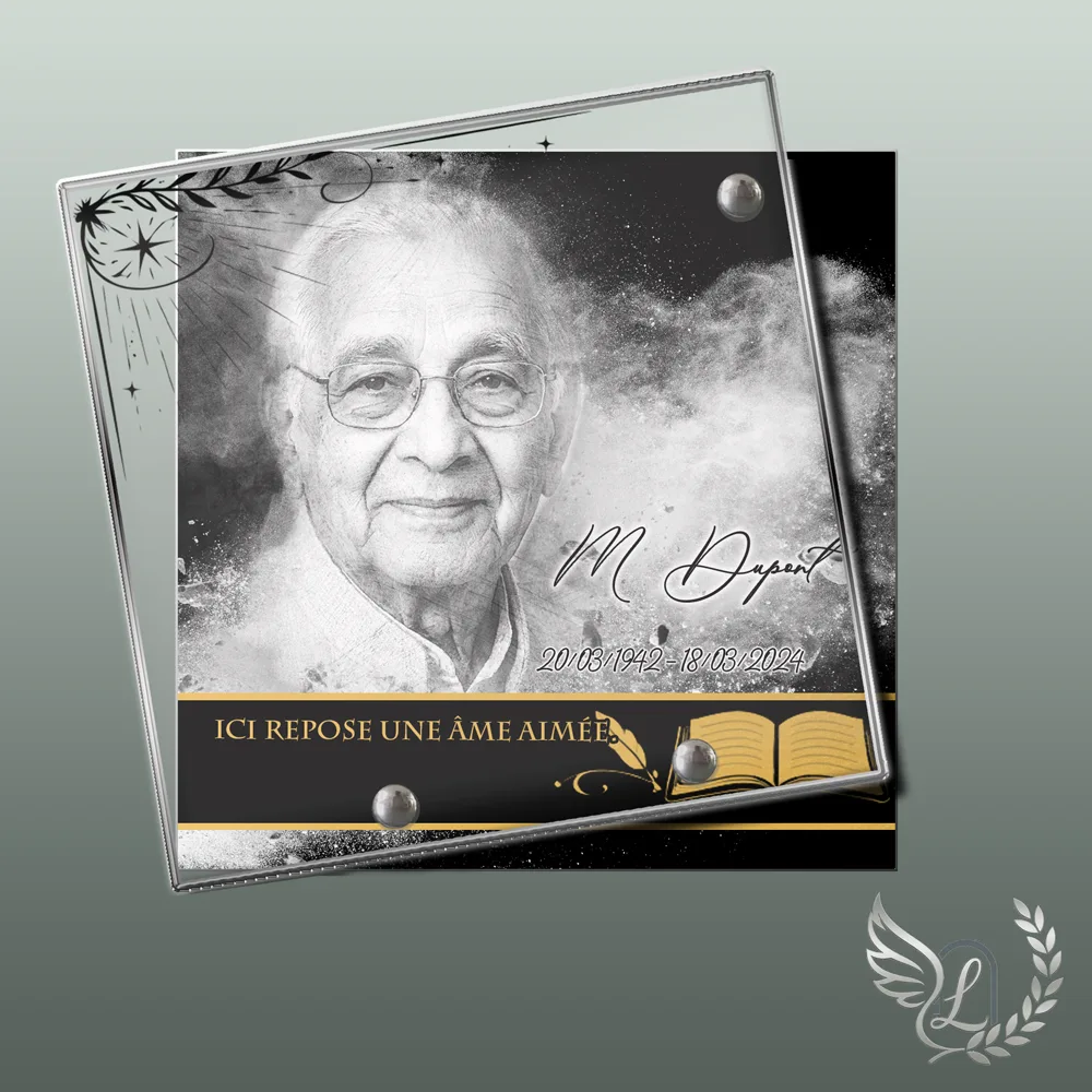 Plaque funéraire Enseignant forme Carré