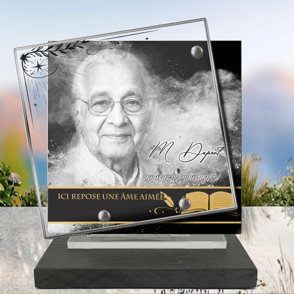 Plaque Carré Enseignant à poser sur socle ardoise du Brésil