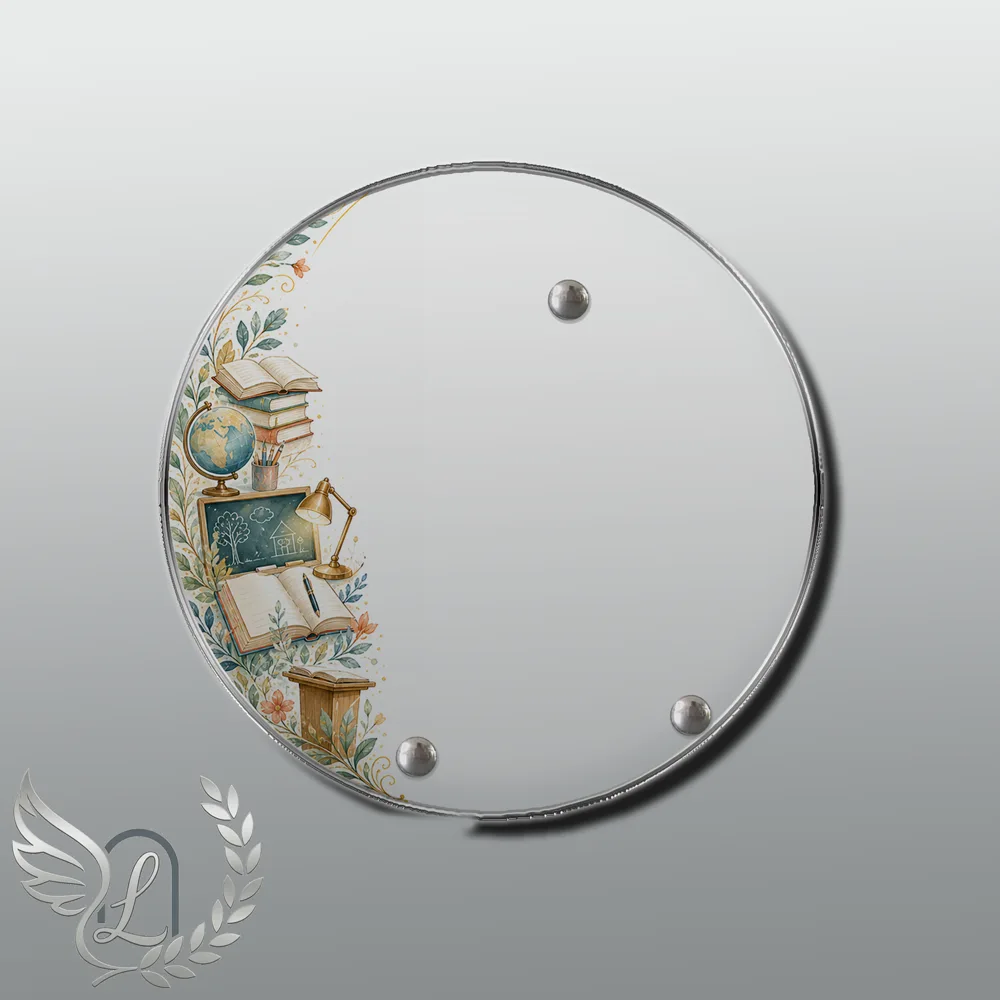 Plaque Circulaire Enseignant nue motif 02