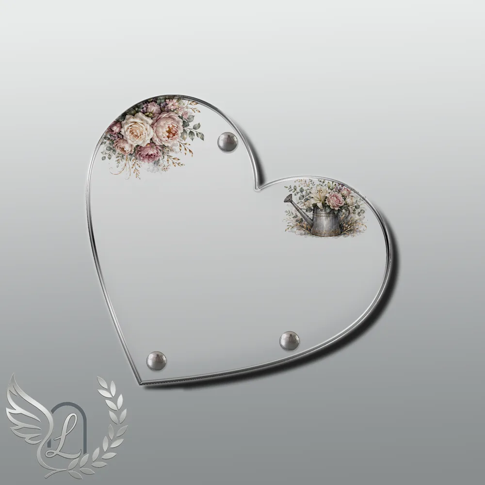 Plaque Cœur Fleurs nue motif 01
