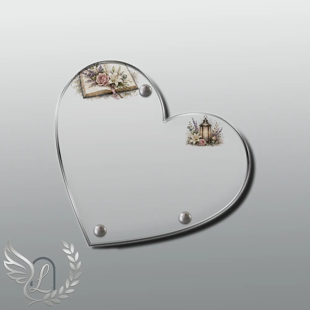 Plaque Cœur Fleurs nue motif 02
