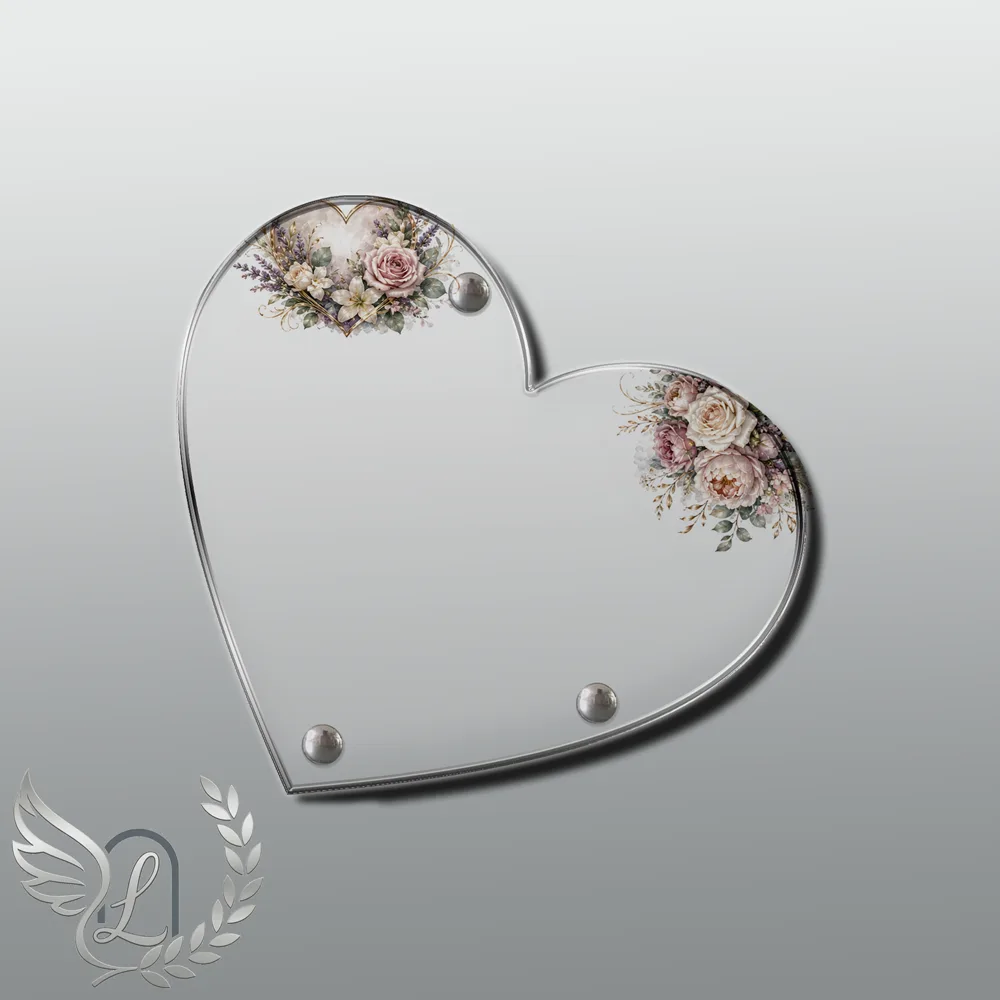 Plaque Cœur Fleurs nue motif 03
