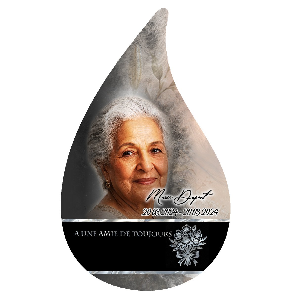Plaque Flamme Fleurs effet Crayon, ambiance complète portrait + fond