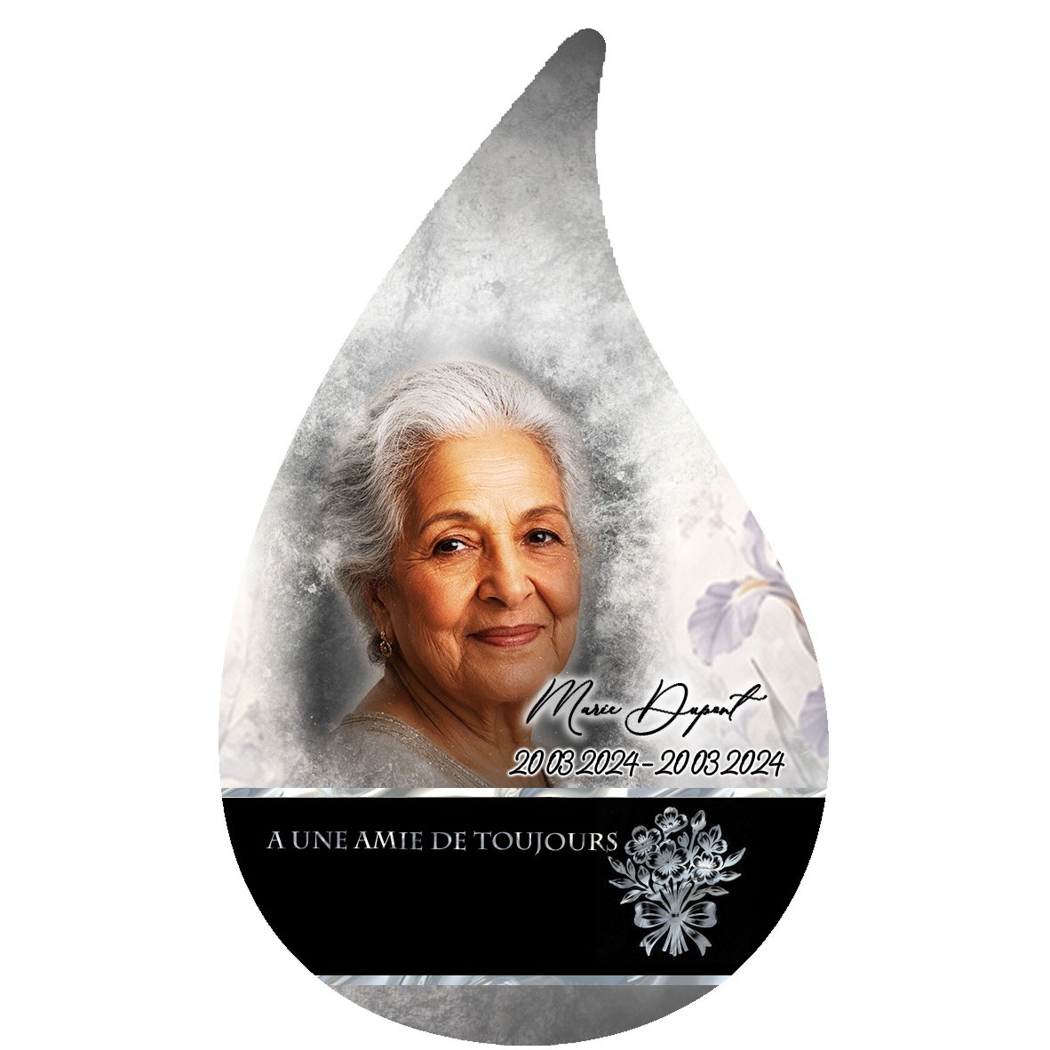Plaque Flamme Fleurs effet Pastel, ambiance complète portrait + fond