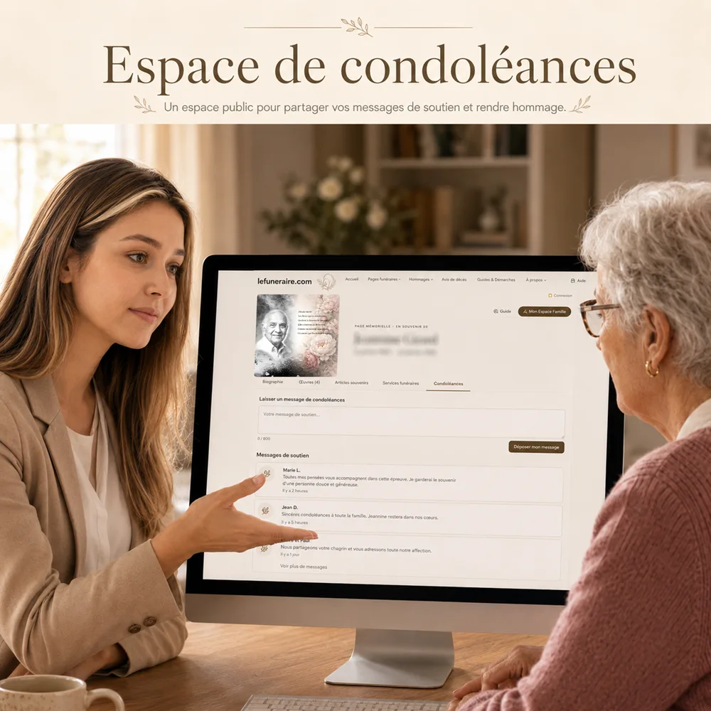 Livre de condoléances — service complémentaire Fleurs
