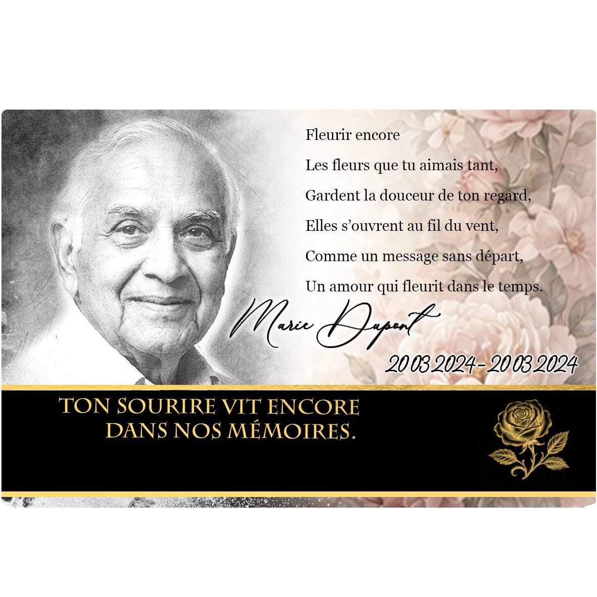Plaque Panoramique Fleurs effet Éclat, ambiance complète portrait + fond