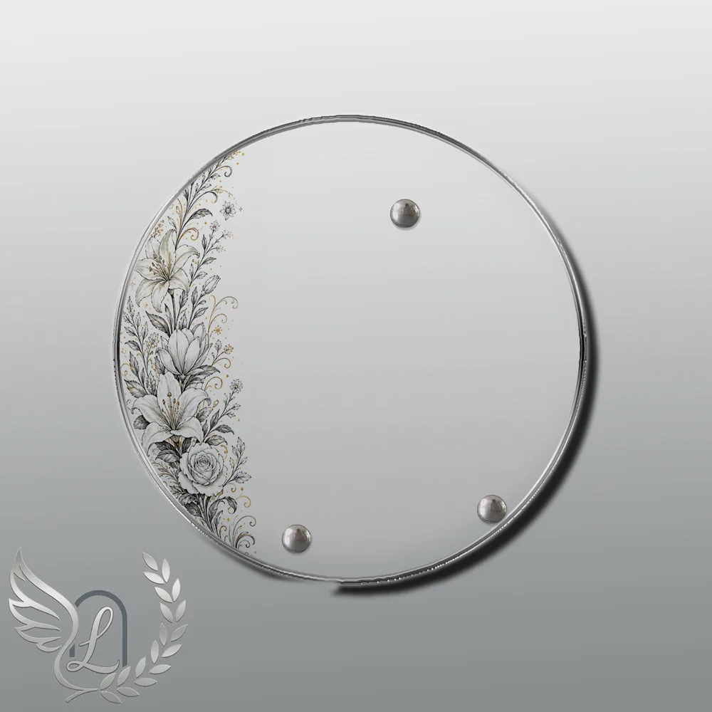Plaque Circulaire Fleurs nue motif 01