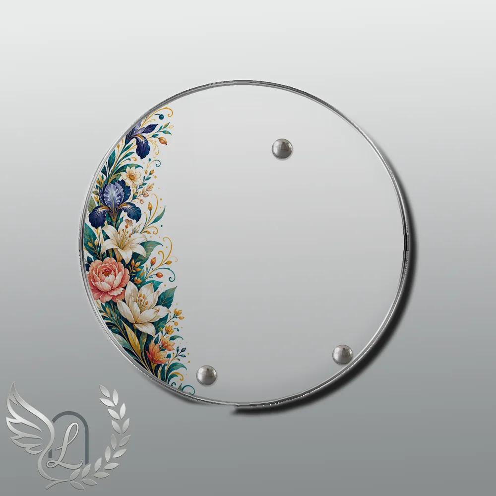 Plaque Circulaire Fleurs nue motif 03
