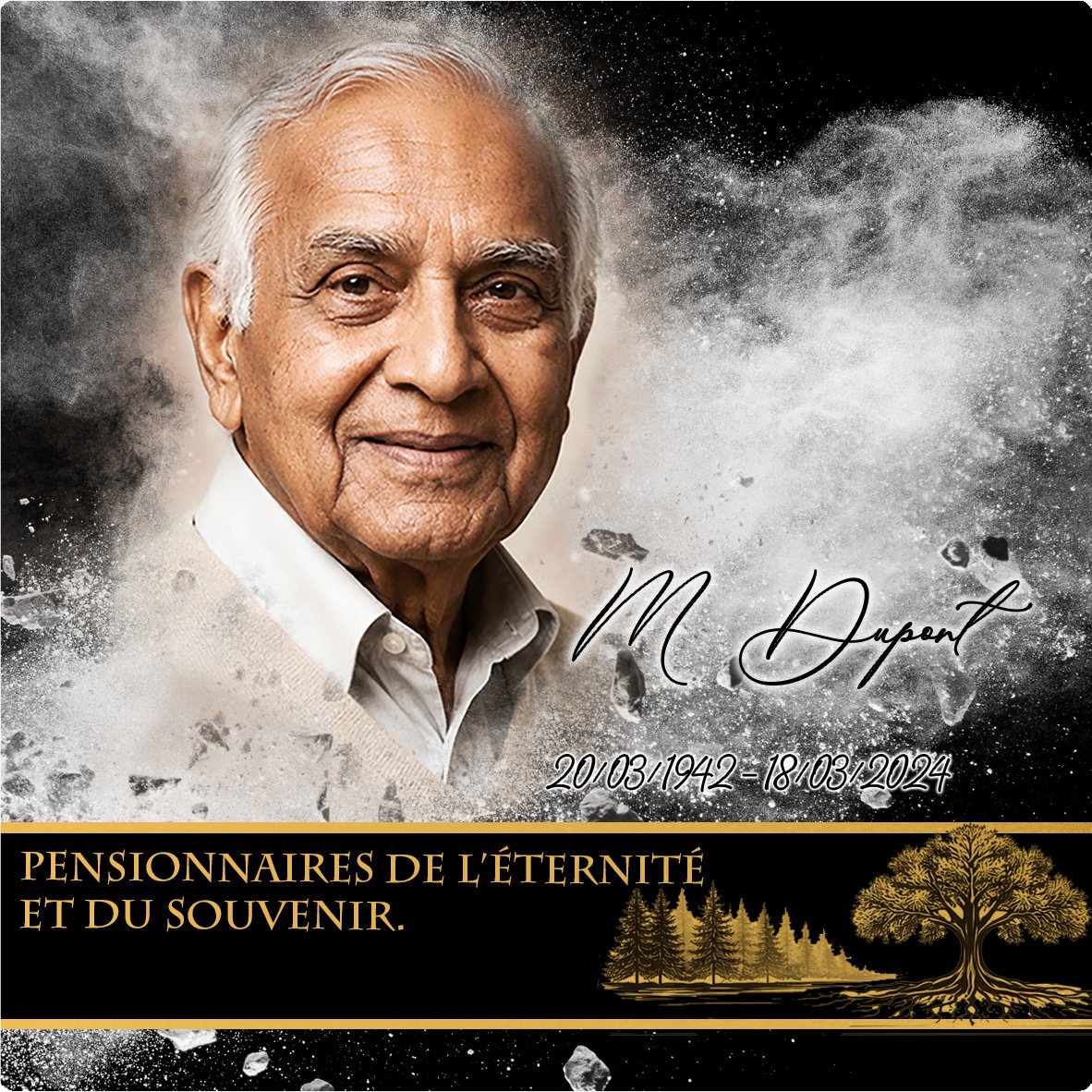 Plaque Carré Arbres effet Éclat, ambiance complète portrait + fond